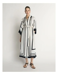 Twill Scarf Print Shirtdress