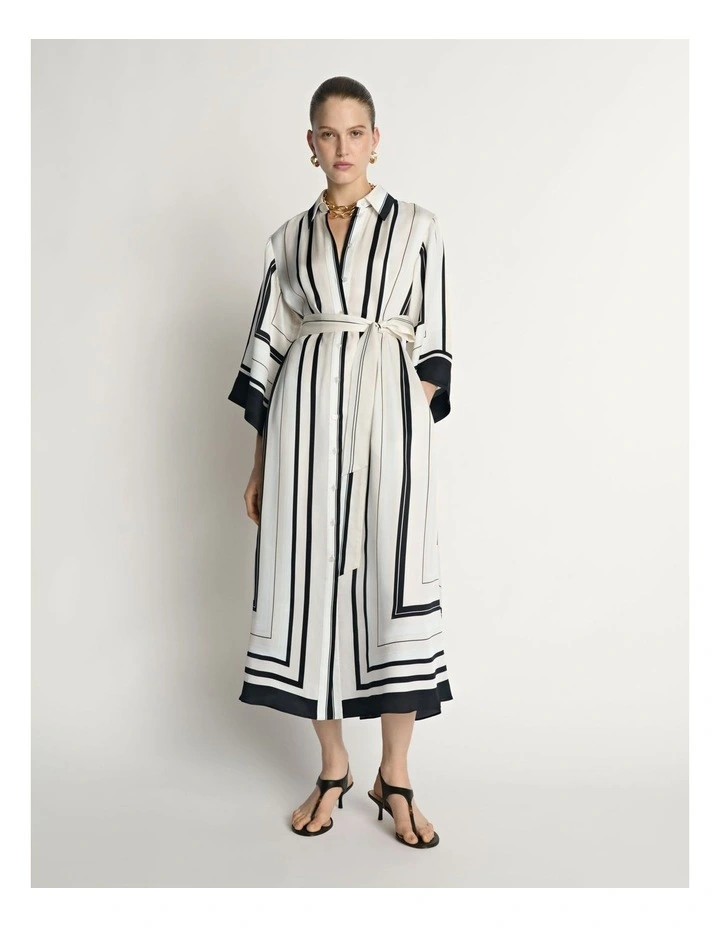 Twill Scarf Print Shirtdress image 1