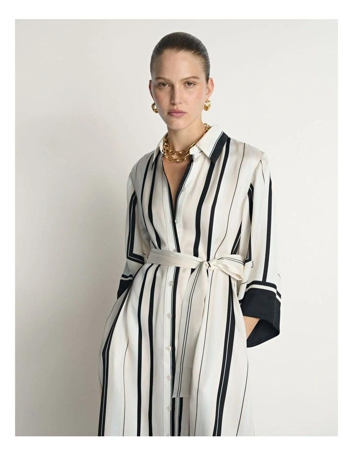Twill Scarf Print Shirtdress image 3