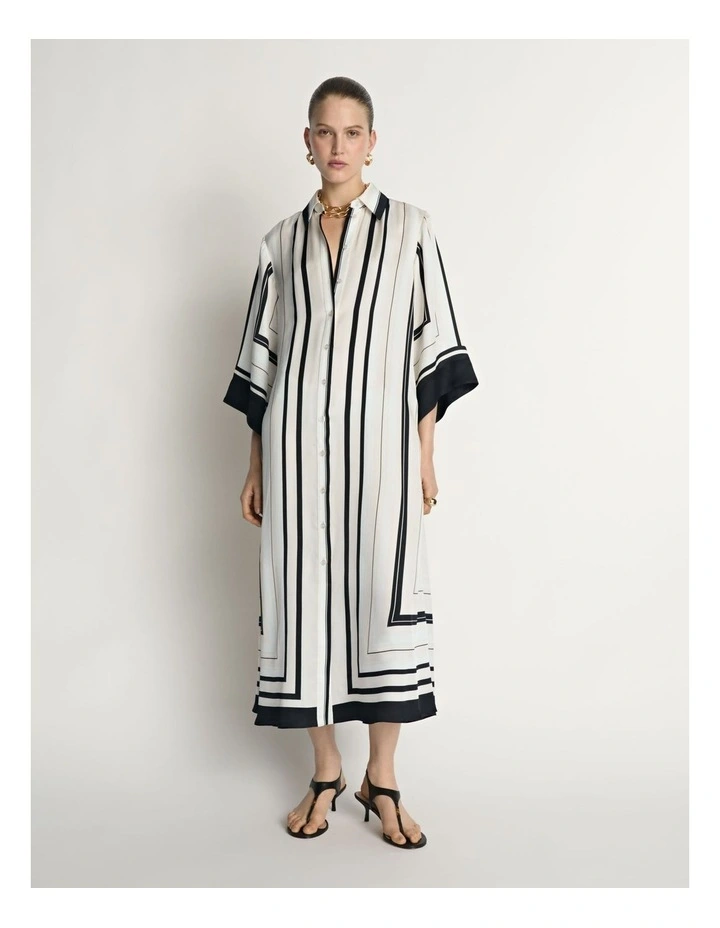 Twill Scarf Print Shirtdress image 6
