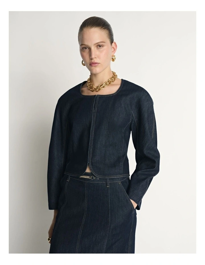 Denim Cropped Jacket image 1