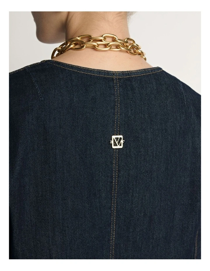 Denim Cropped Jacket image 3