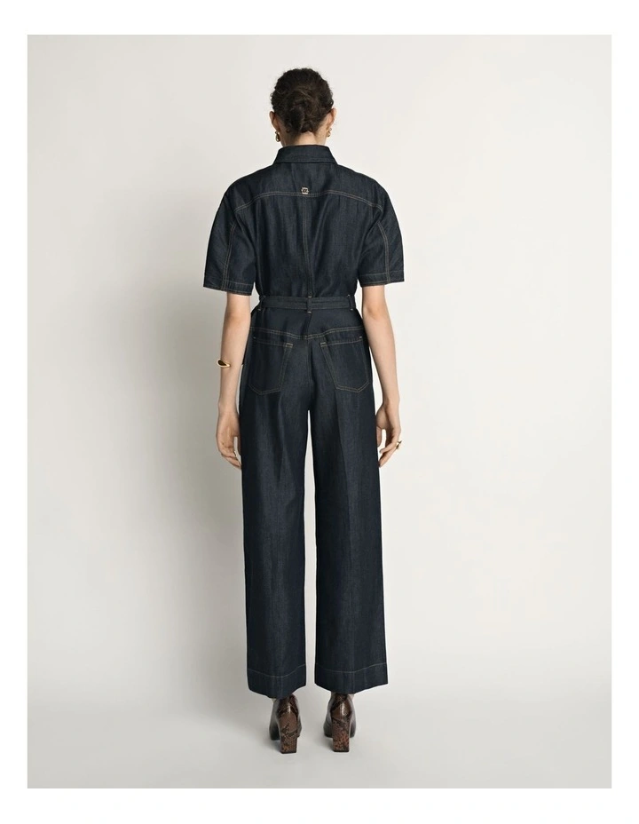 Denim Belted Jumpsuit image 2
