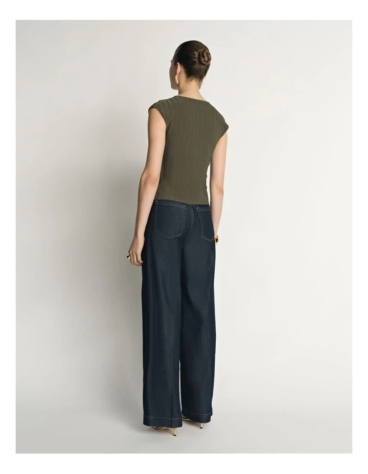 Engineered Rib Cap Sleeve Wrap Top image 2