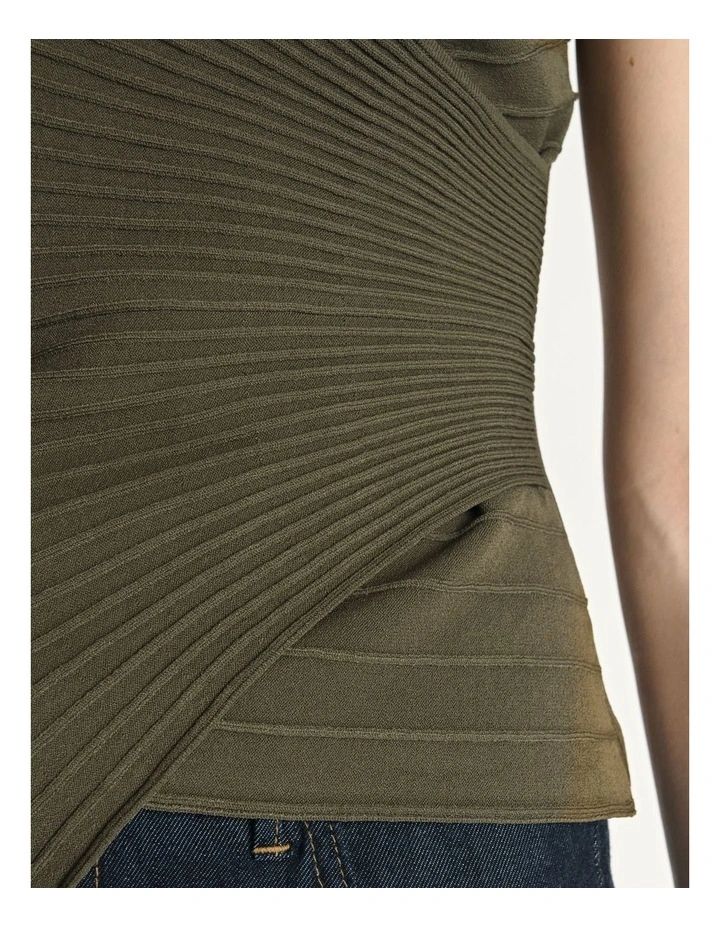 Engineered Rib Cap Sleeve Wrap Top image 3