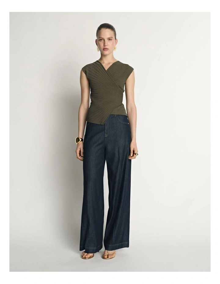 Engineered Rib Cap Sleeve Wrap Top image 4