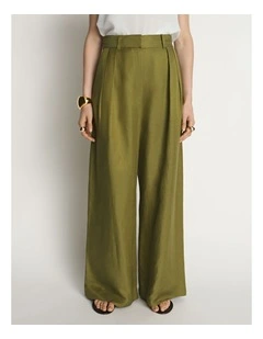 Drapey Viscose Linen Wide Leg Pant