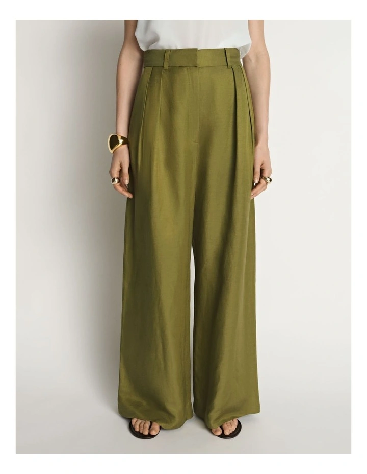 Drapey Viscose Linen Wide Leg Pant image 1