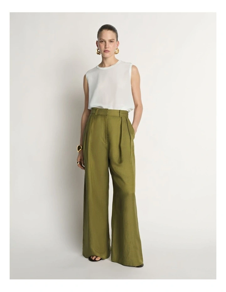 Drapey Viscose Linen Wide Leg Pant image 4