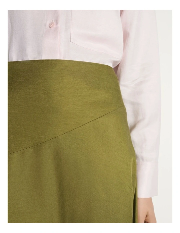 Drapey Viscose Linen Midi Skirt image 3
