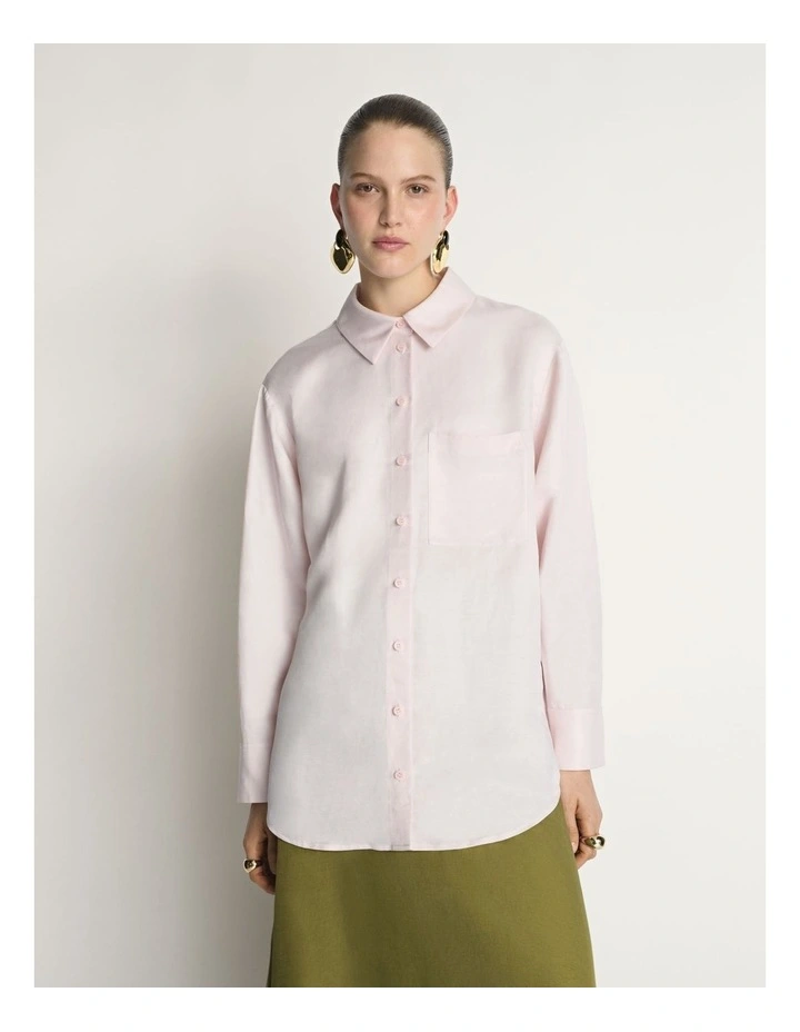 Drapey Viscose Linen Relaxed Shirt image 1