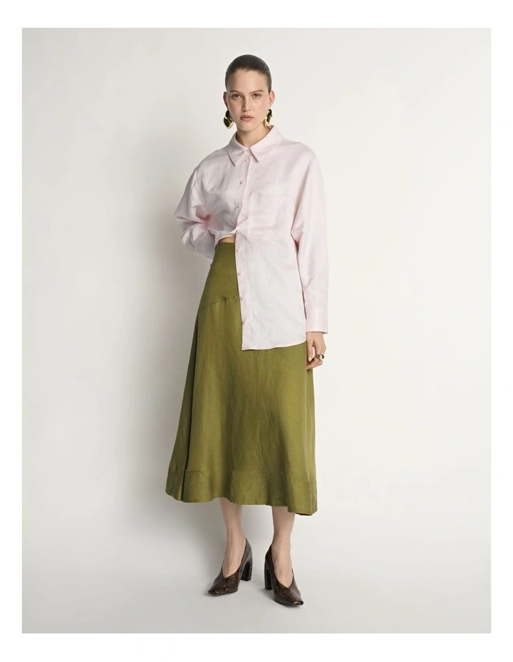 Drapey Viscose Linen Relaxed Shirt image 4