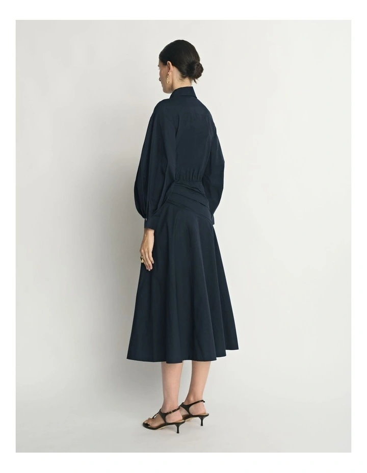 Cotton Gathered Midi Dress image 2