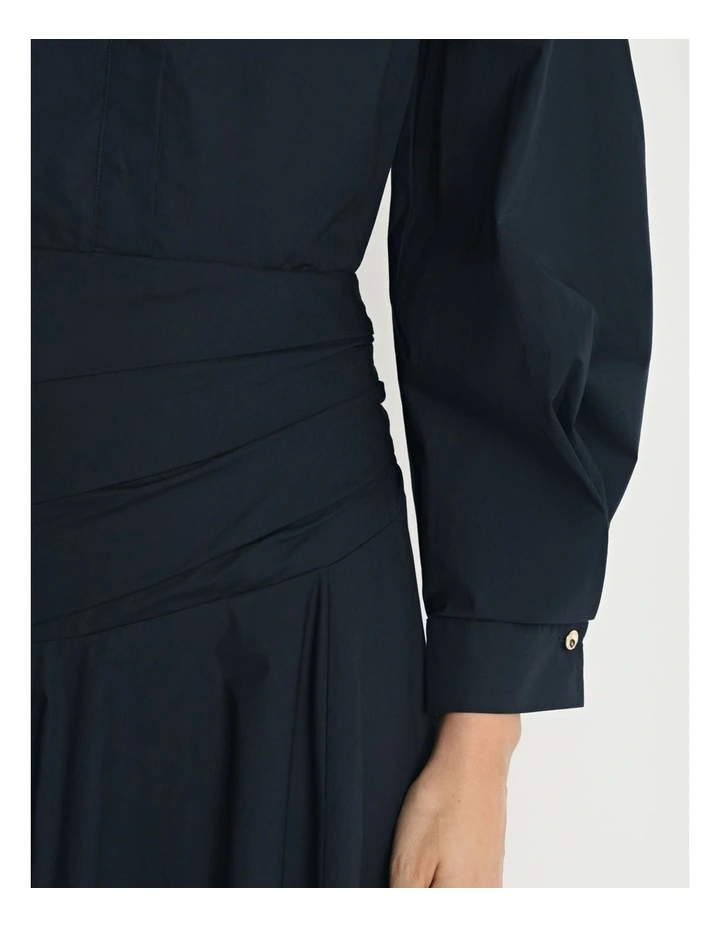 Cotton Gathered Midi Dress image 4