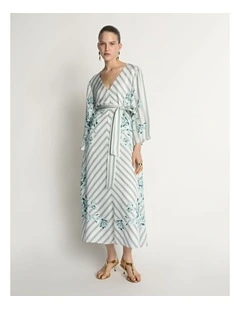 Floral Pinstripe Maxi Dress