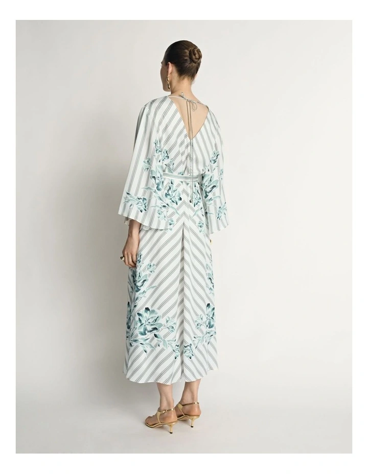 Floral Pinstripe Maxi Dress image 2