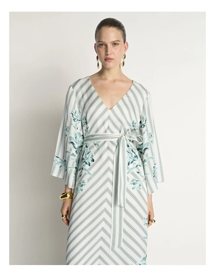 Floral Pinstripe Maxi Dress image 3