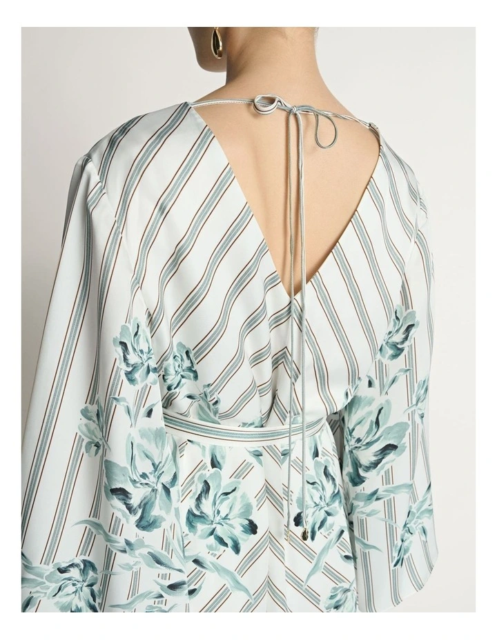 Floral Pinstripe Maxi Dress image 4