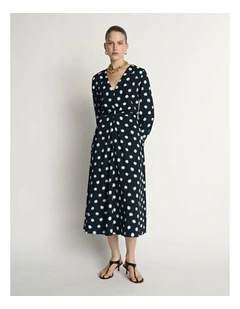 Polka Dot Light Viscose Midi Dress