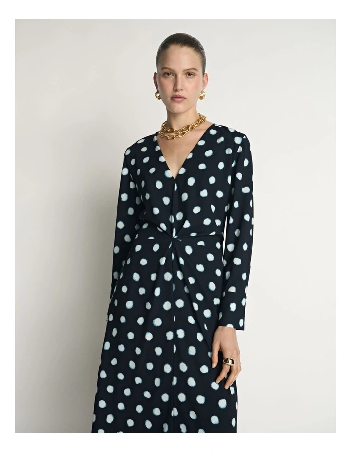 Polka Dot Light Viscose Midi Dress image 3