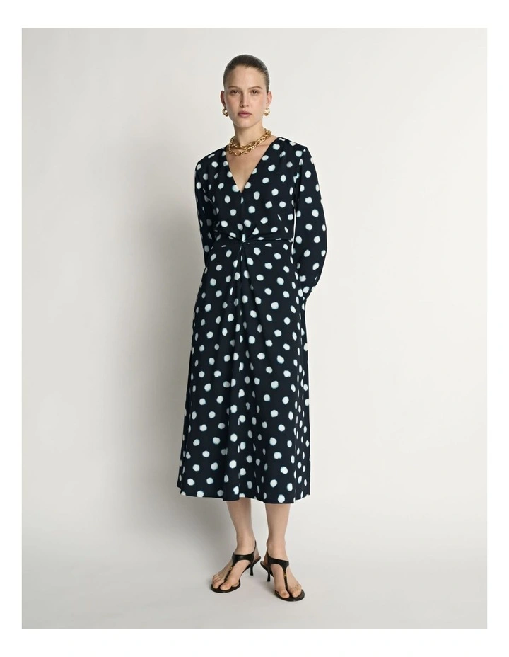 Polka Dot Light Viscose Midi Dress image 5