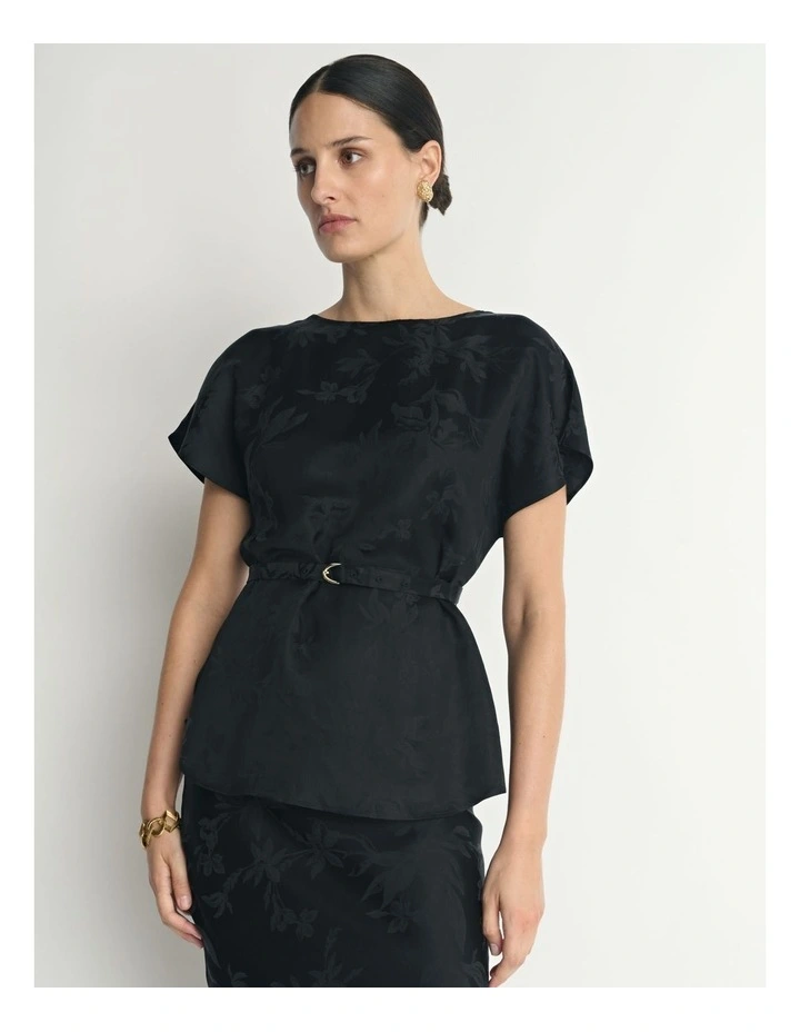 Blossom Jacquard Belted Top image 4