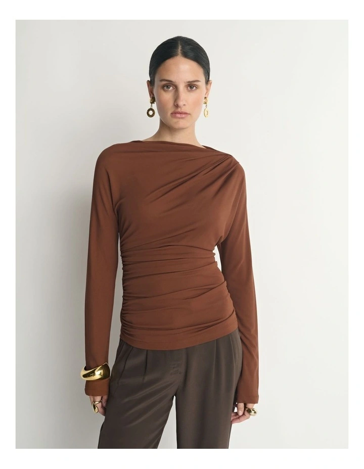 Asymmetric Draped Neck Top image 3