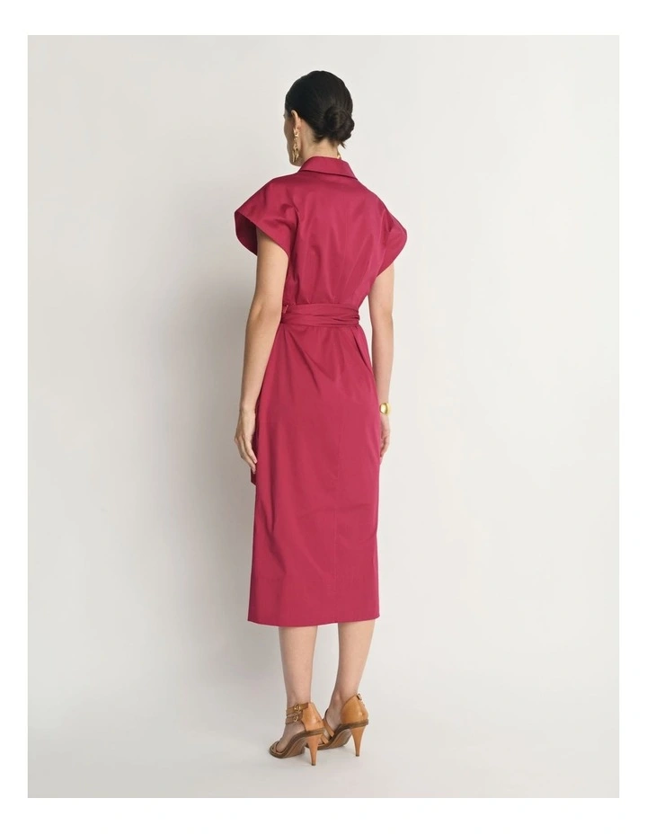 Stretch Cotton Belted Shirtdress image 2