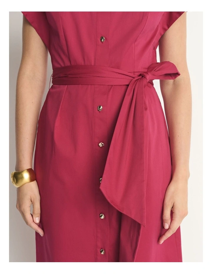 Stretch Cotton Belted Shirtdress image 4