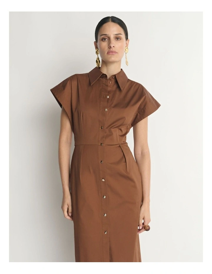 Stretch Cotton Belted Shirtdress image 3