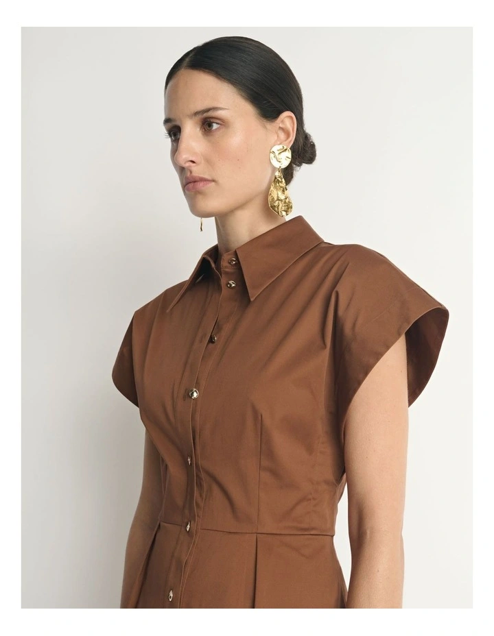Stretch Cotton Belted Shirtdress image 4