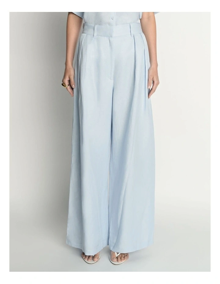 Drapey Viscose Linen Wide Leg Pant image 1