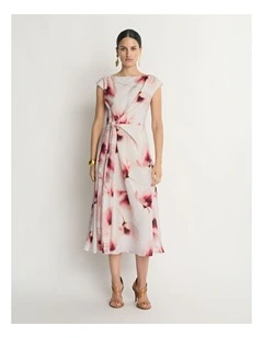 Dawn Poppies Tie Waist Dress