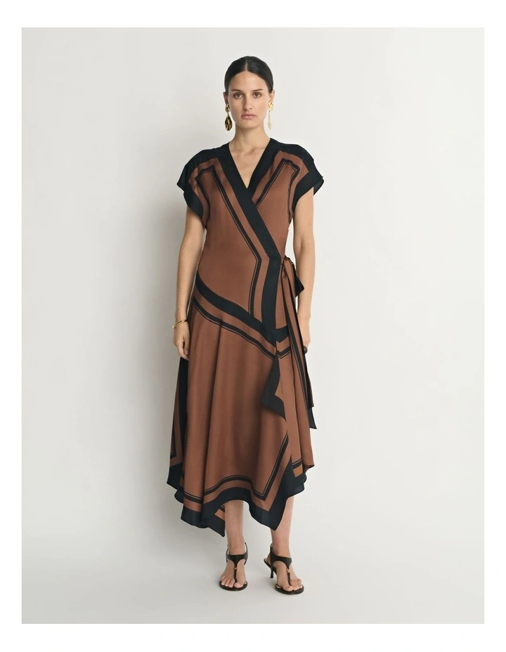 Scarf Border Wrap Dress image 1