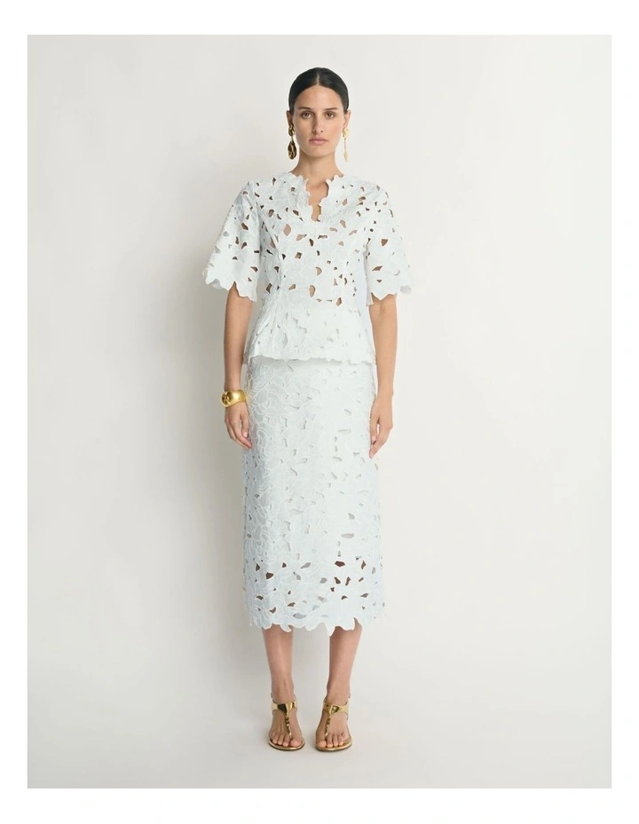 Floral Lace V Neck Top image 1
