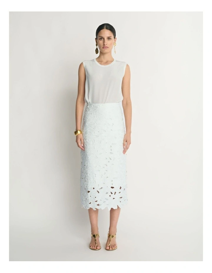 Floral Lace Midi Skirt image 1