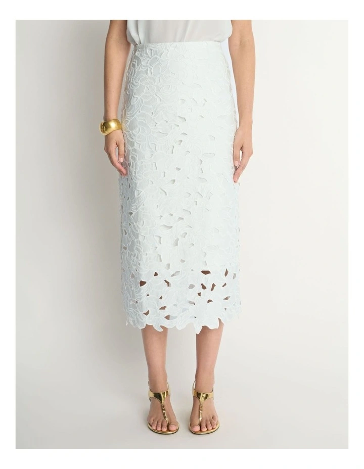 Floral Lace Midi Skirt image 3