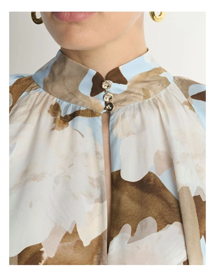 Sheer Blossom Gathered Neck Top image 2