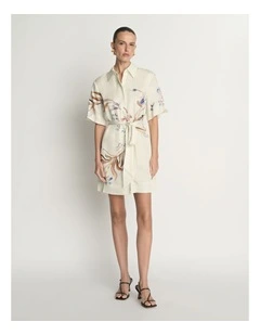 Placement Print Mini Shirtdress