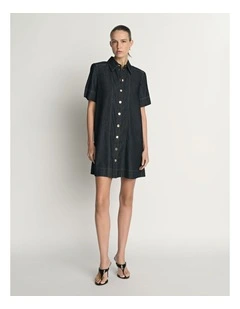 Denim Collared Short Dress