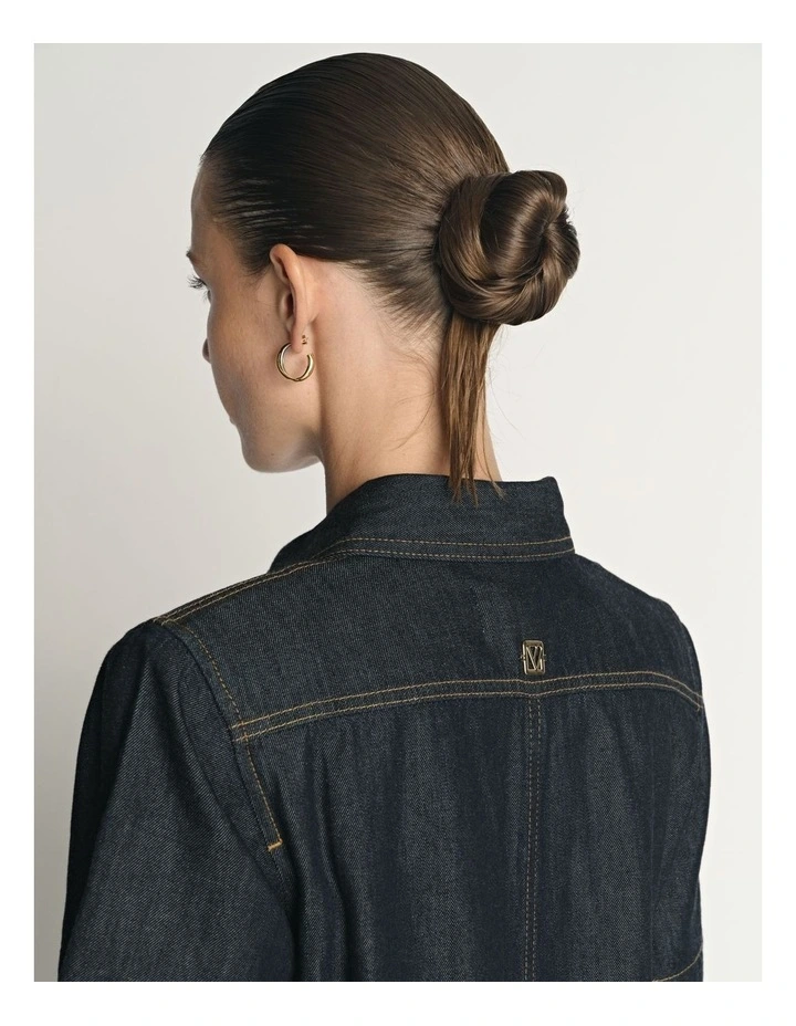 Denim Collared Short Dress image 1