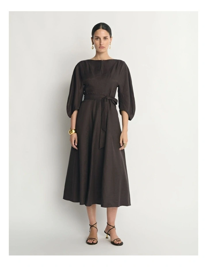 Drapey Linen Cocoon Sleeve Dress image 1