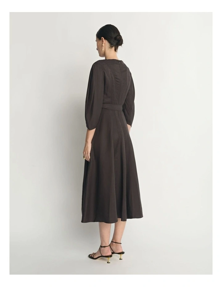 Drapey Linen Cocoon Sleeve Dress image 2