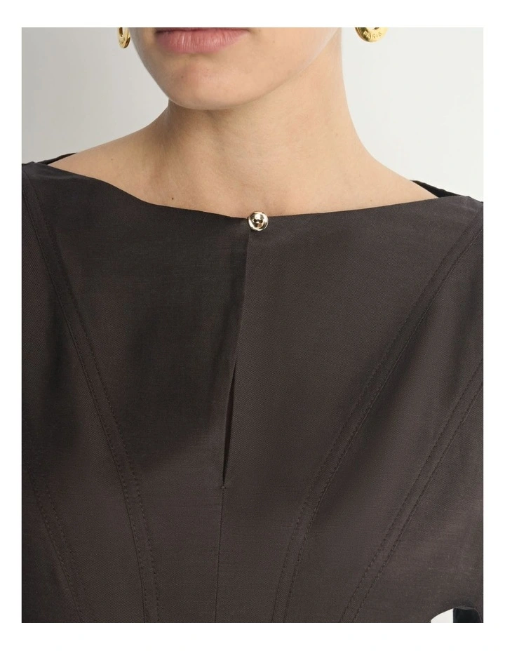 Drapey Linen Cocoon Sleeve Dress image 3