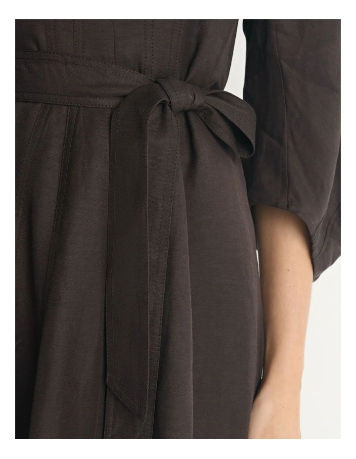 Drapey Linen Cocoon Sleeve Dress image 4