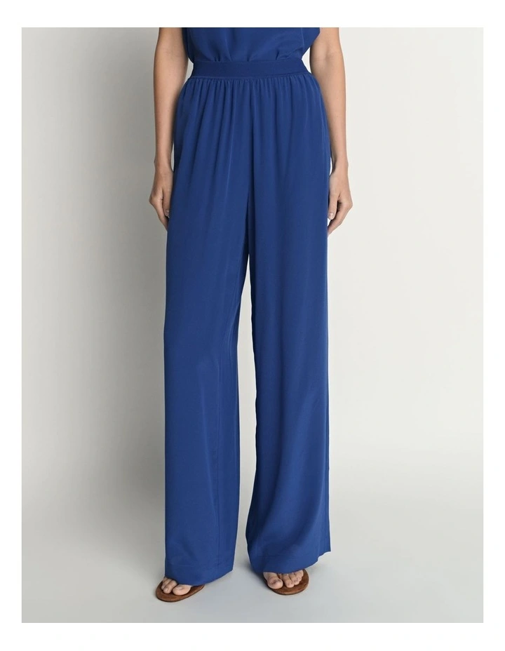 Silk Rib Waist Wide Leg Pant image 1