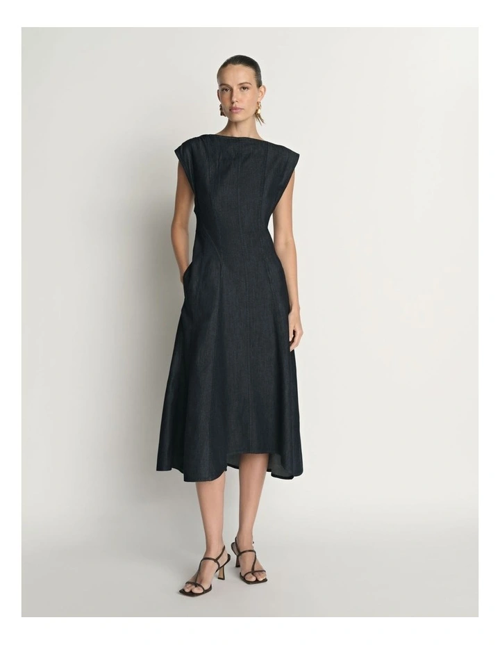 Denim Boat Neck Dress image 1