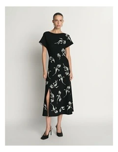 Tulip Jacquard Knit Dress