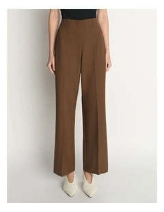 Stripe Wool Blend Straight Leg Pant