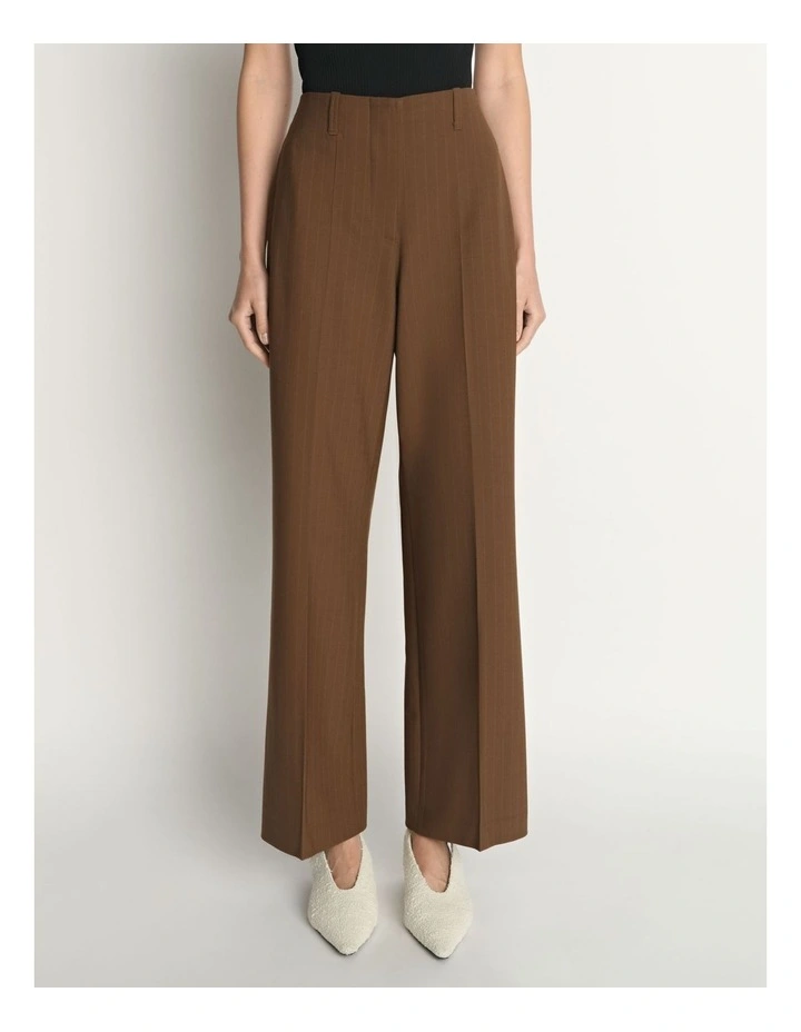 Stripe Wool Blend Straight Leg Pant image 1